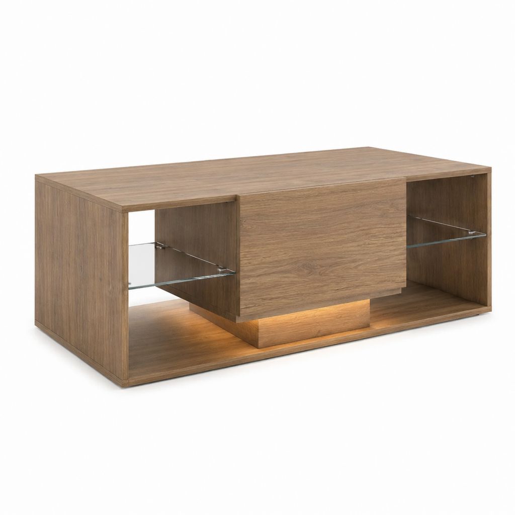 Couchtisch mit Stauraum Nussbraun MDF rechteckig 120 x 60 x 45 cm