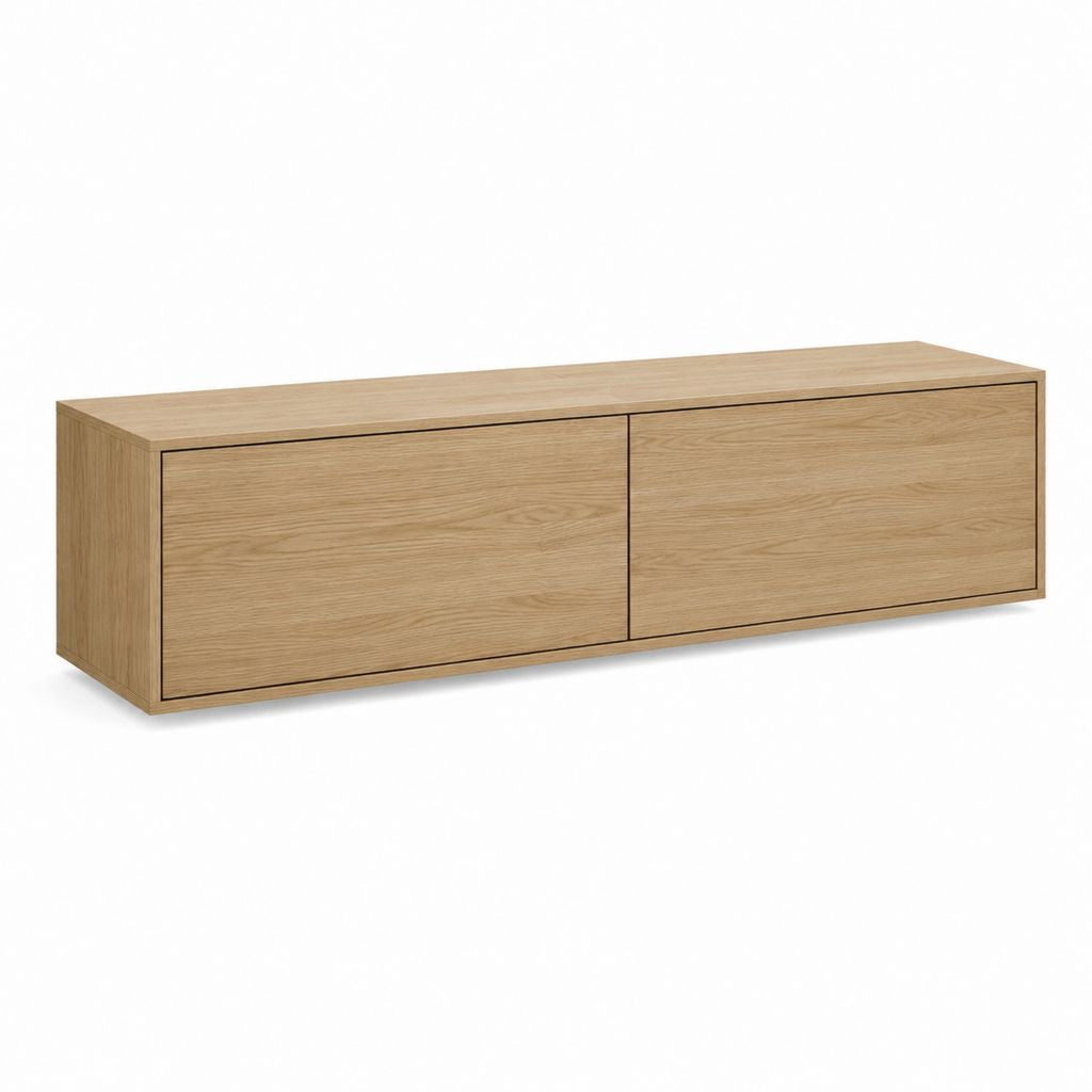 TV-Lowboard Natur Eichenfurnier rechteckig 180 x 40 x 45 cm