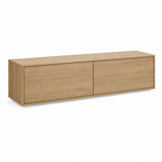 TV-Lowboard Natur Eichenfurnier rechteckig 180 x 40 x 45 cm